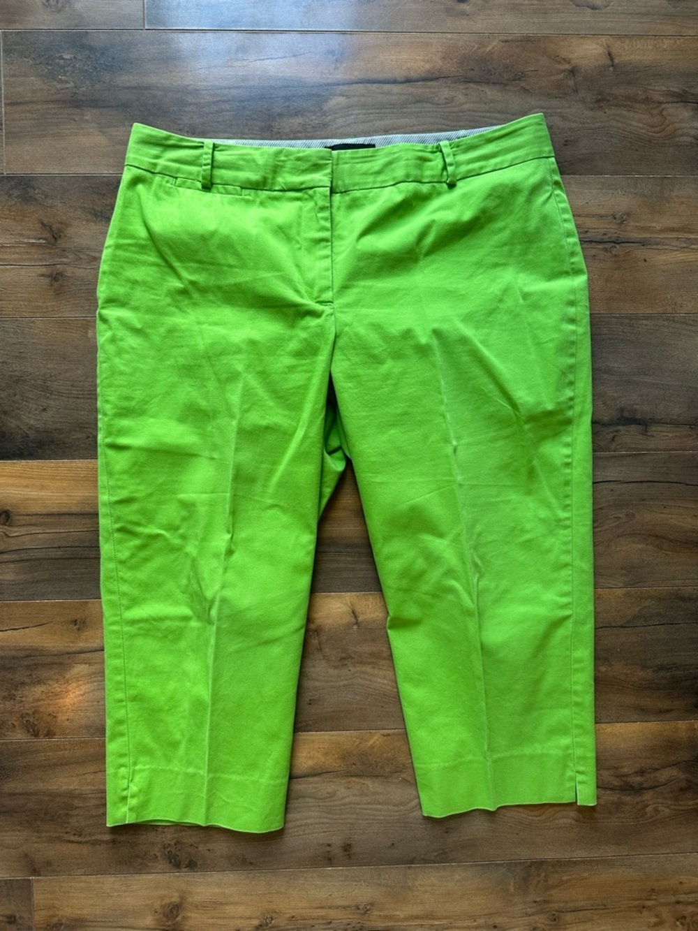 Talbots Signature Lime Green capri Pants Cropped Preppy Chic 12
